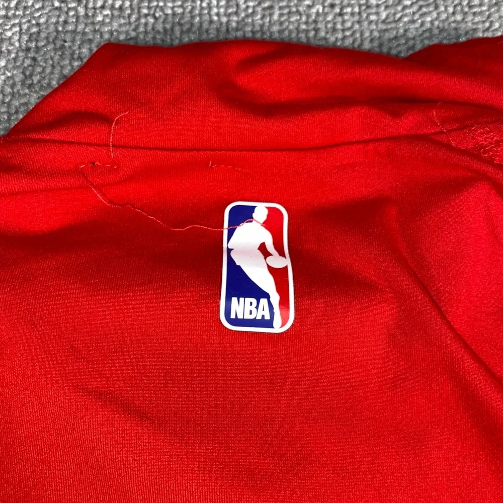 Nike Chicago Bulls Quarter Zip Mens XL Red NBA Dri Fit Long Sleeve Pullover Logo
